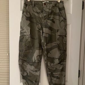 NEVER WORN CARGO CAMO PANTS BY GRLFRND!